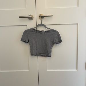 BP Black and White Striped Crop Top